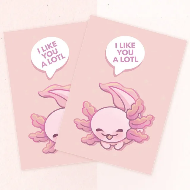 miamouz-i-like-you-a-lotl-postkarte-a6-axolotl image 1