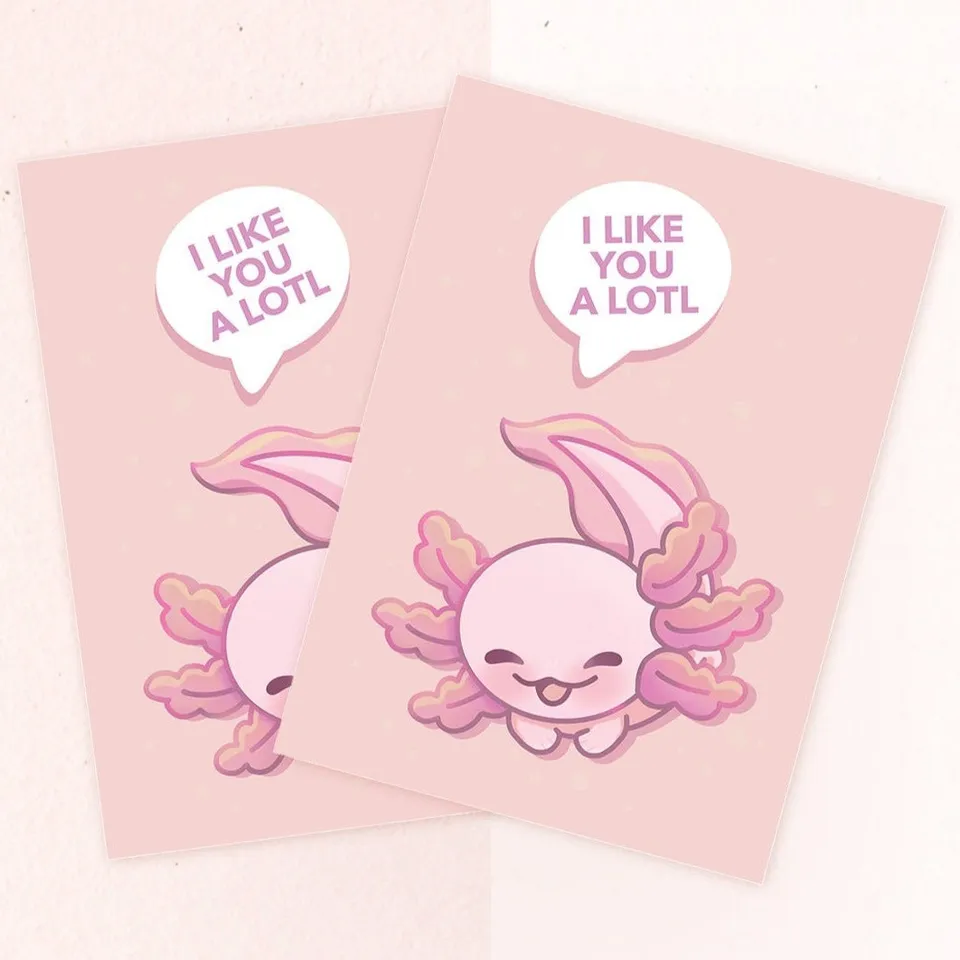 miamouz-i-like-you-a-lotl-postkarte-a6-axolotl image 1