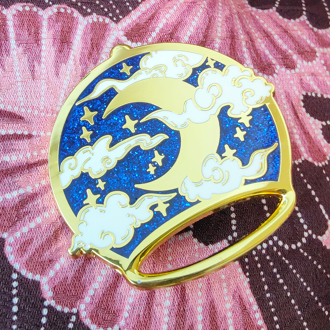 katzenjammerpins-moonshine-lamp-emaille-pin-blau-glitter image 1