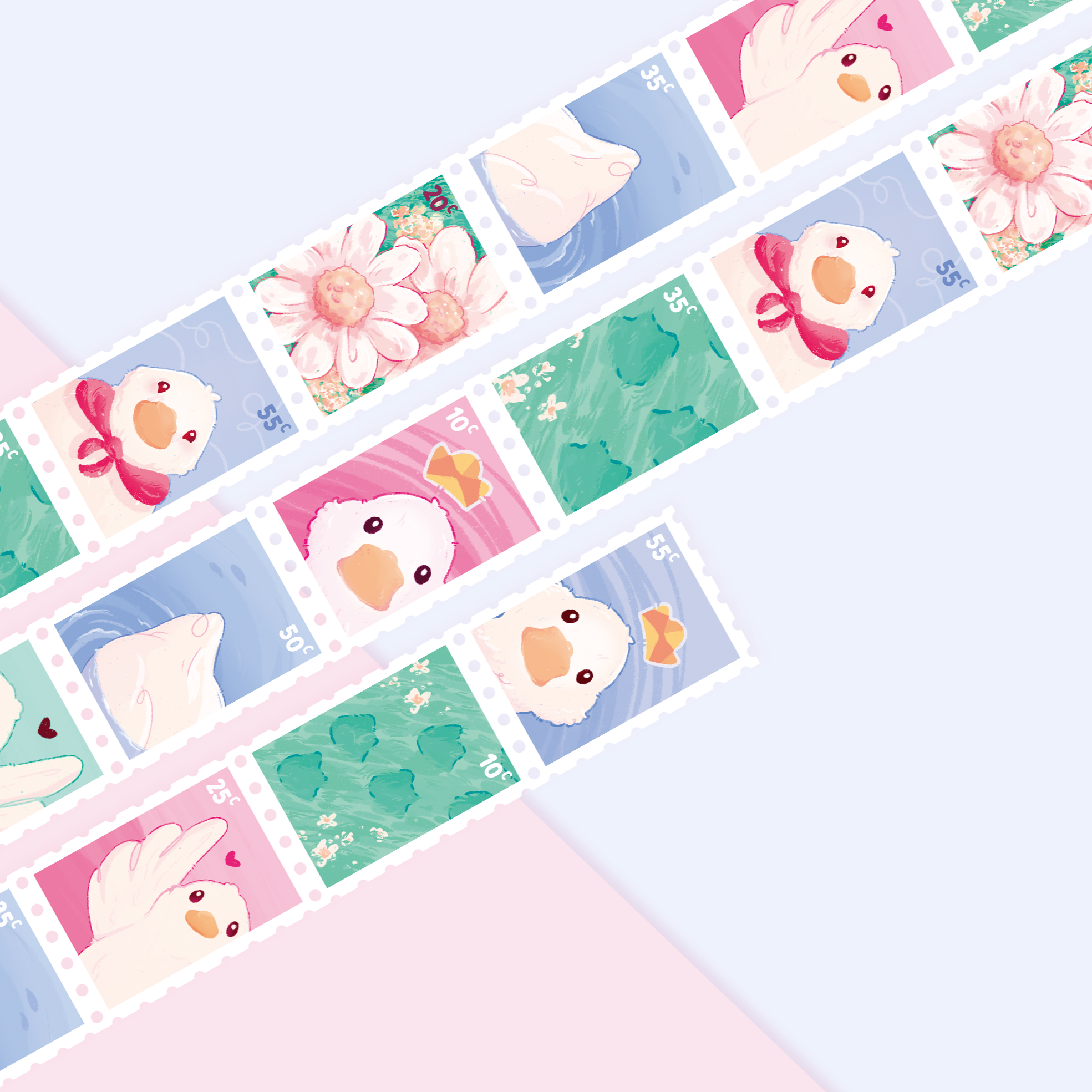 miamouz-washi-tape-duck-stamp-deko-klebeband-10m-ente image 1