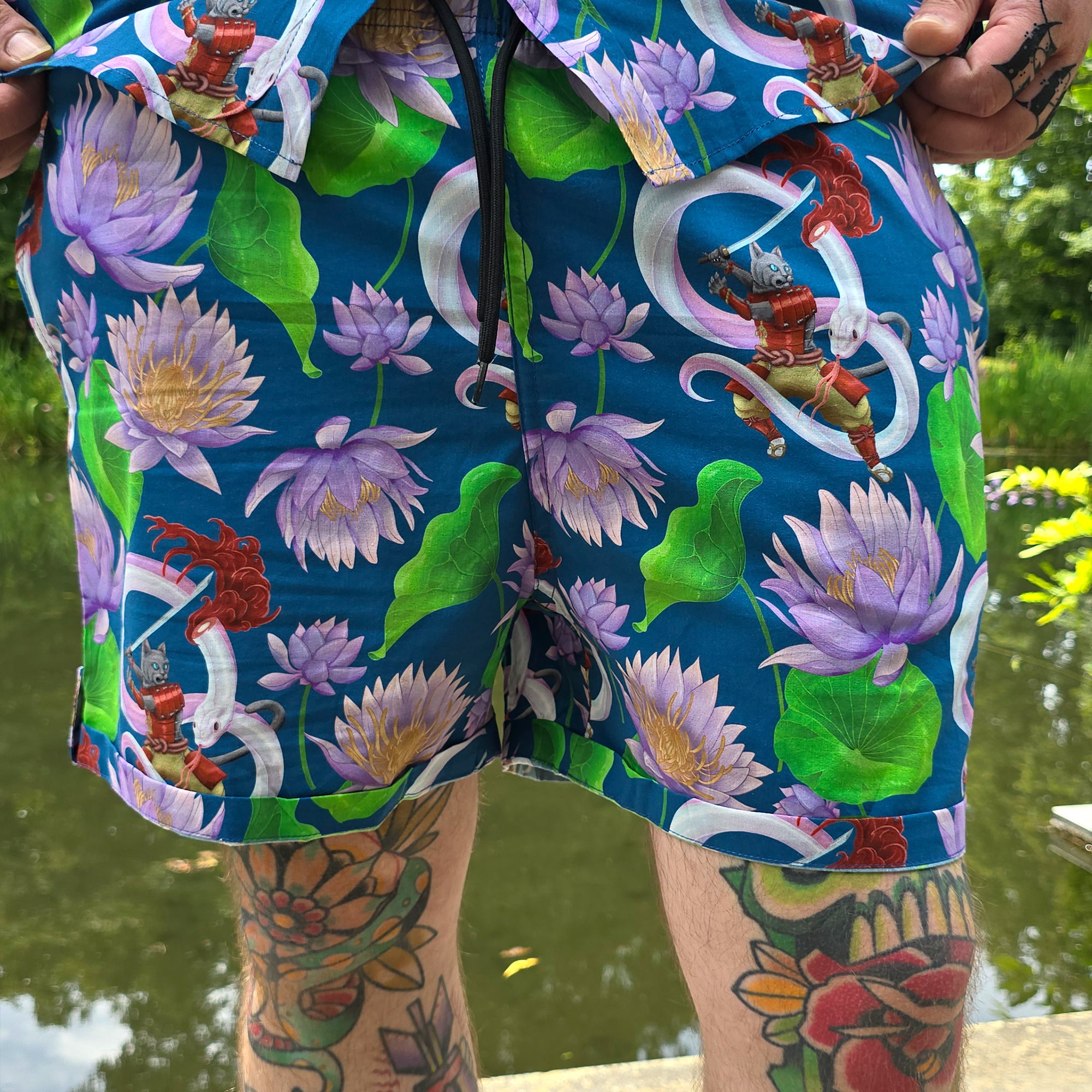katzenjammerpins-lotus-samurai-shorts-m-baumwolle-sommer image 1