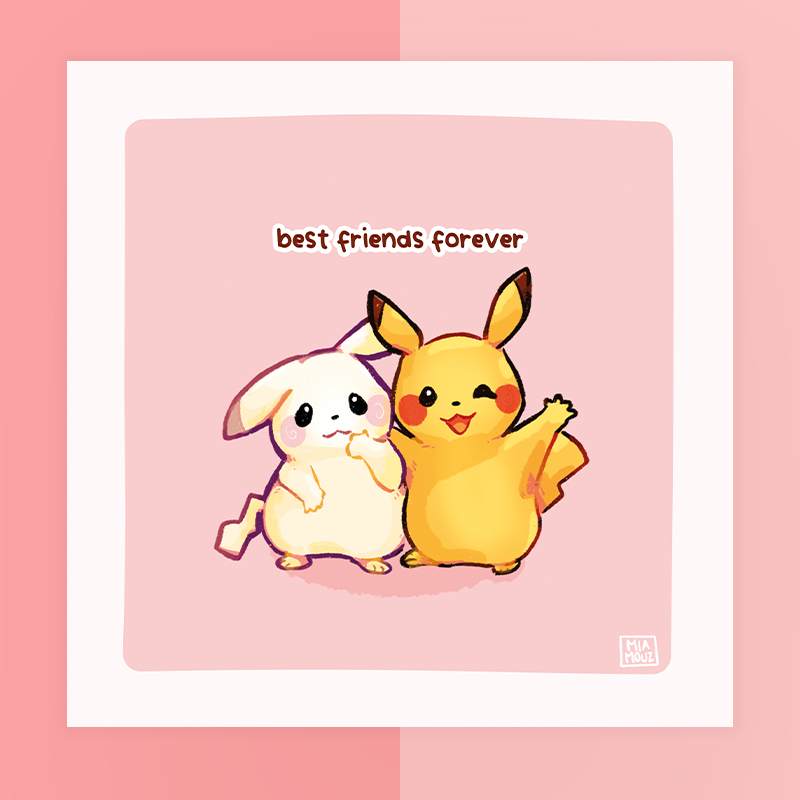 miamouz-prints-best-friends-forever-art-print-15x15-leinen image 1