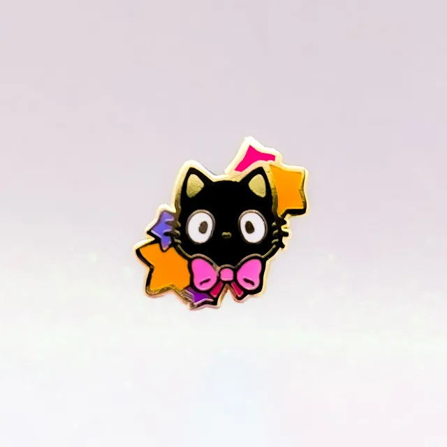 miamouz-black-witch-cat-emaille-pin-mini-schwarz image 1