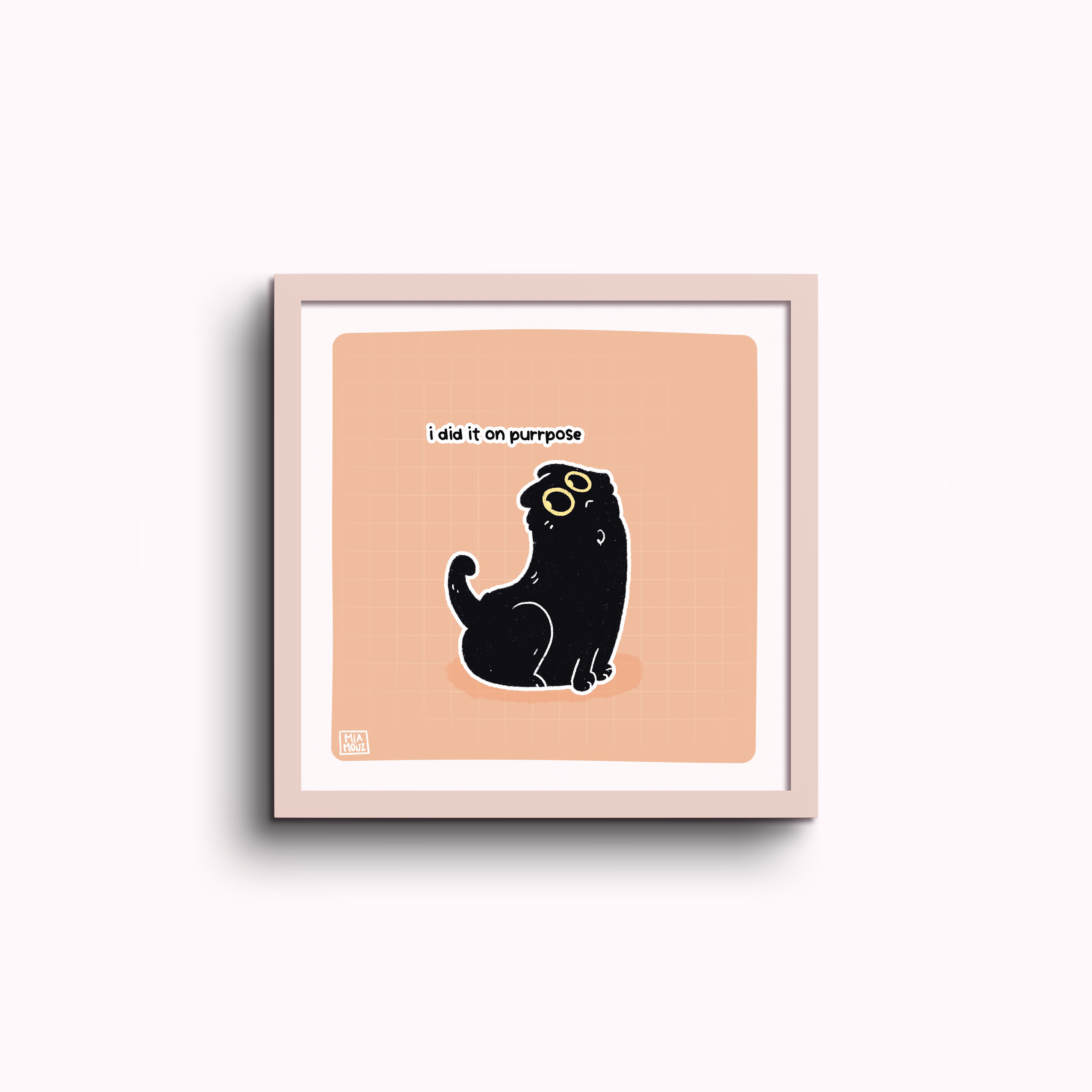 miamouz-i-did-it-on-purrpose-art-print-15x15-katze-schwarz image 2