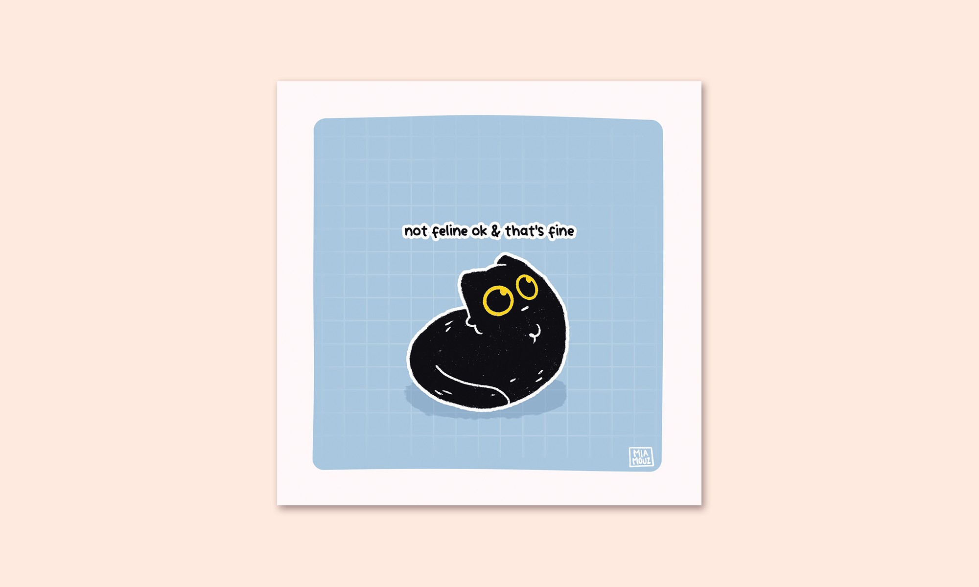 miamouz-prints-not-feline-ok-art-print-15x15-katze image 2