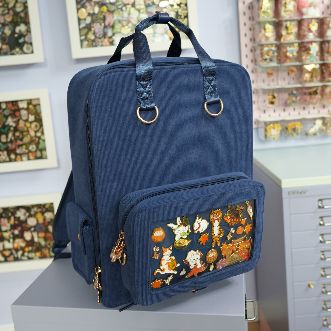 katzenjammerpins-ita-backpack-midnight-front-pocket-rucksack-silber image 1