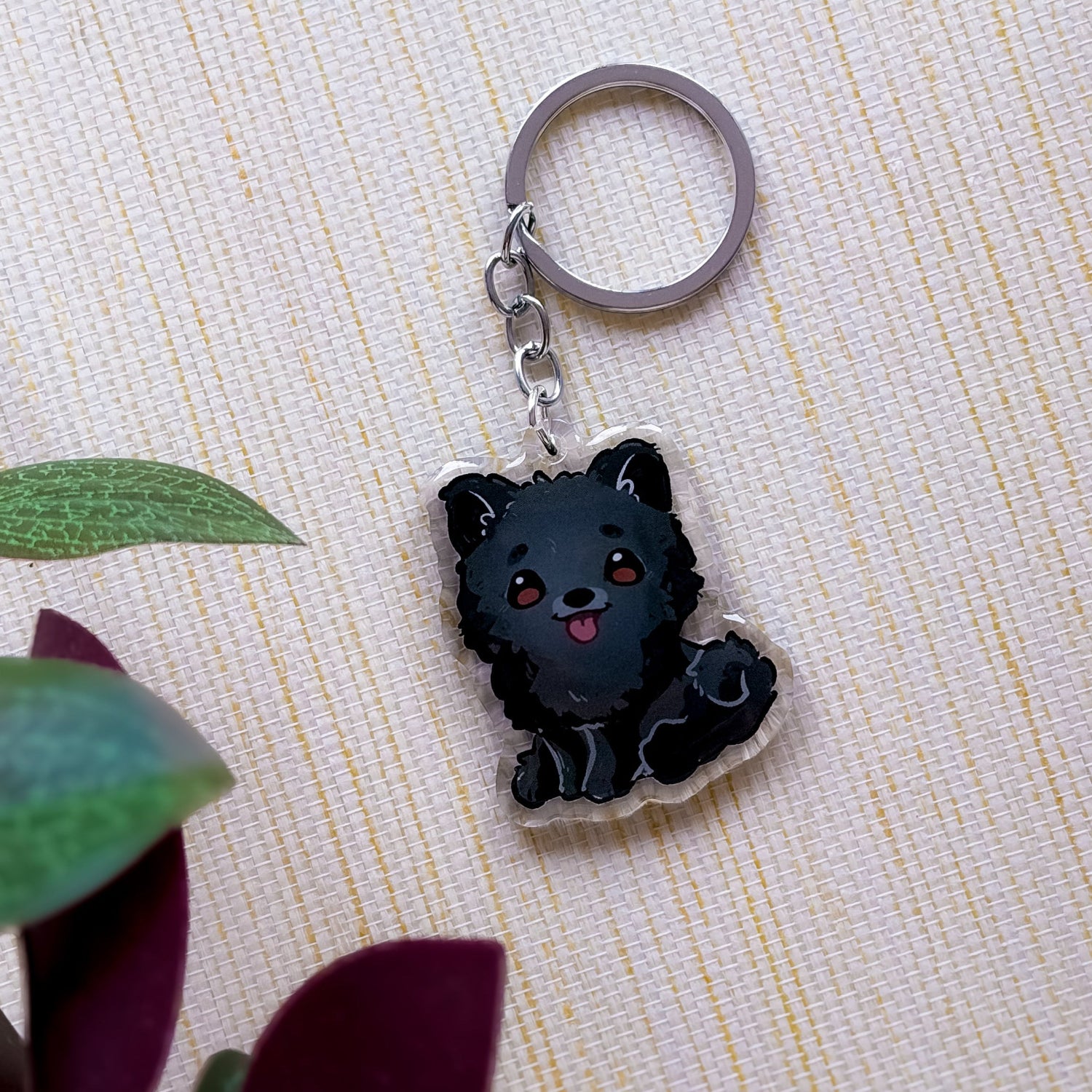 miamouz-hovawart-schl-sselanh-nger-acryl-schwarz-5cm-hund image 1