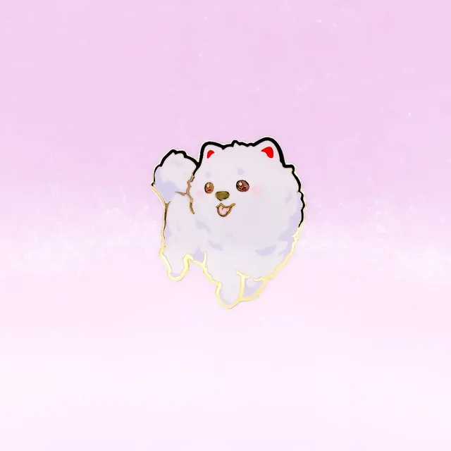 miamouz-samoyed-spitz-enamel-pin-wei-hund image 1
