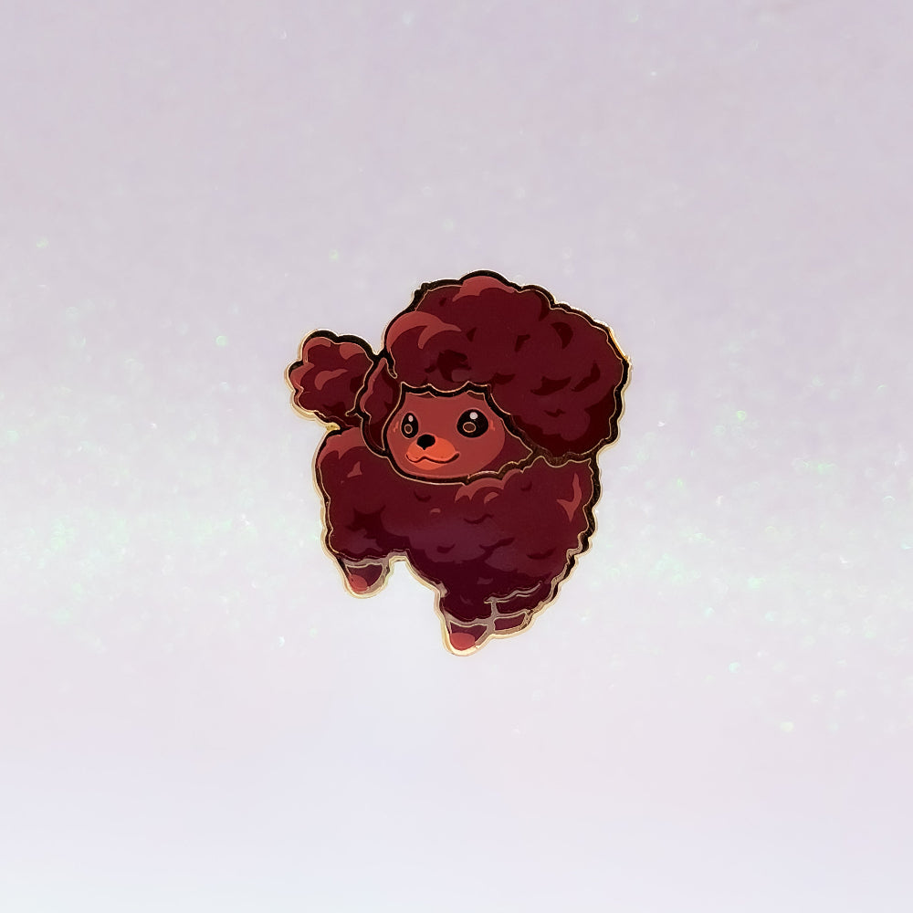 miamouz-poodle-brown-emaille-pin-hund-40mm-gold image 1