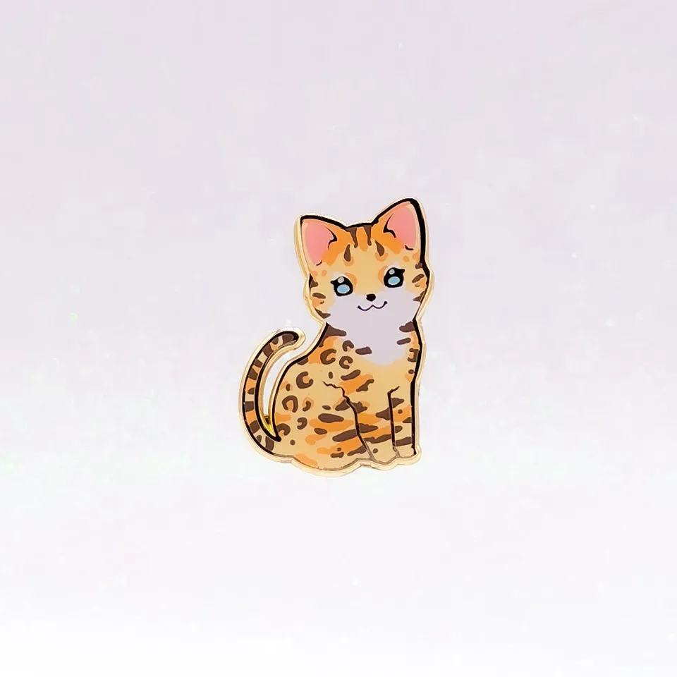 miamouz-bengal-katze-sand-pin-emaille-gold image 1
