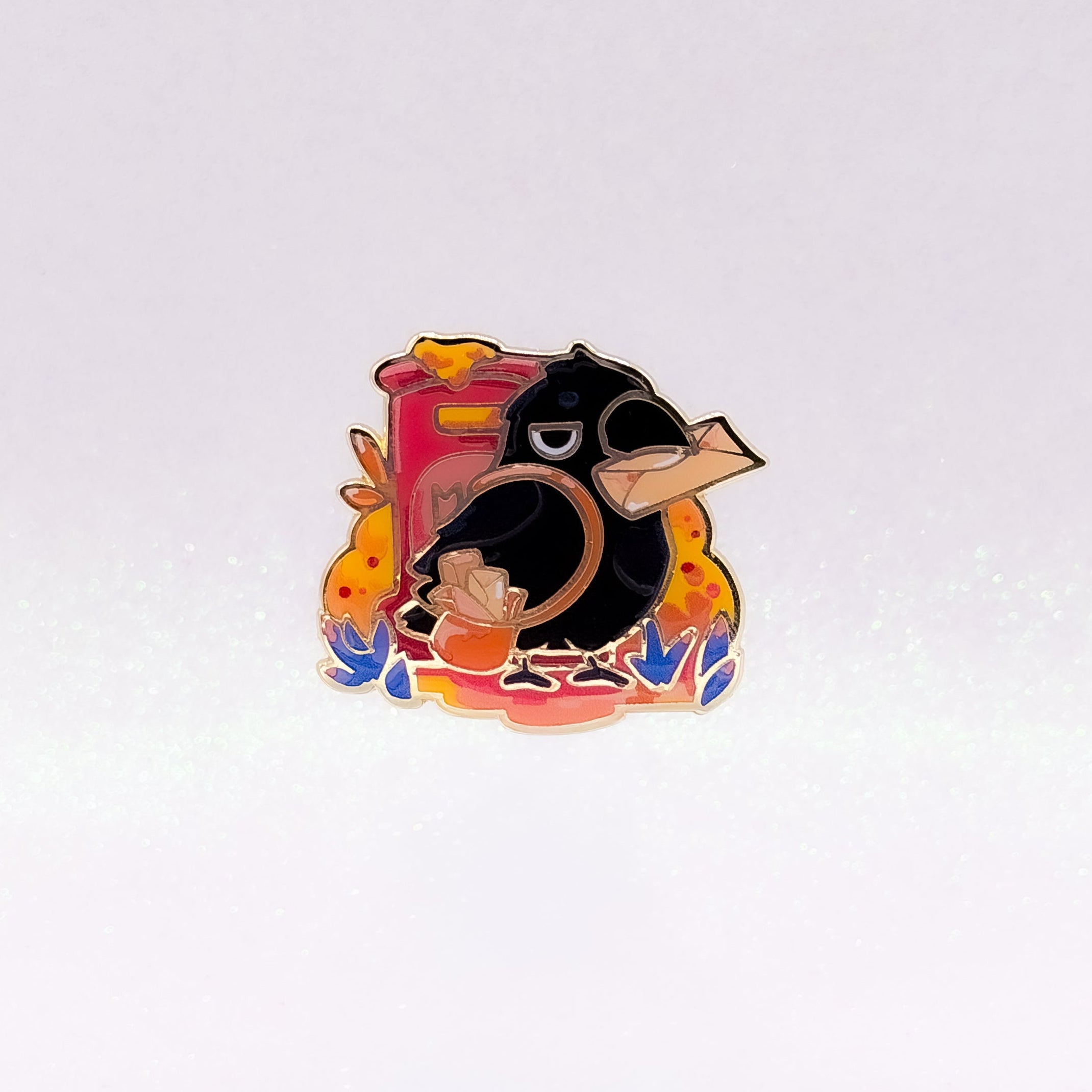 miamouz-annoyed-raven-emaille-pin-kr-he-36x41mm image 1