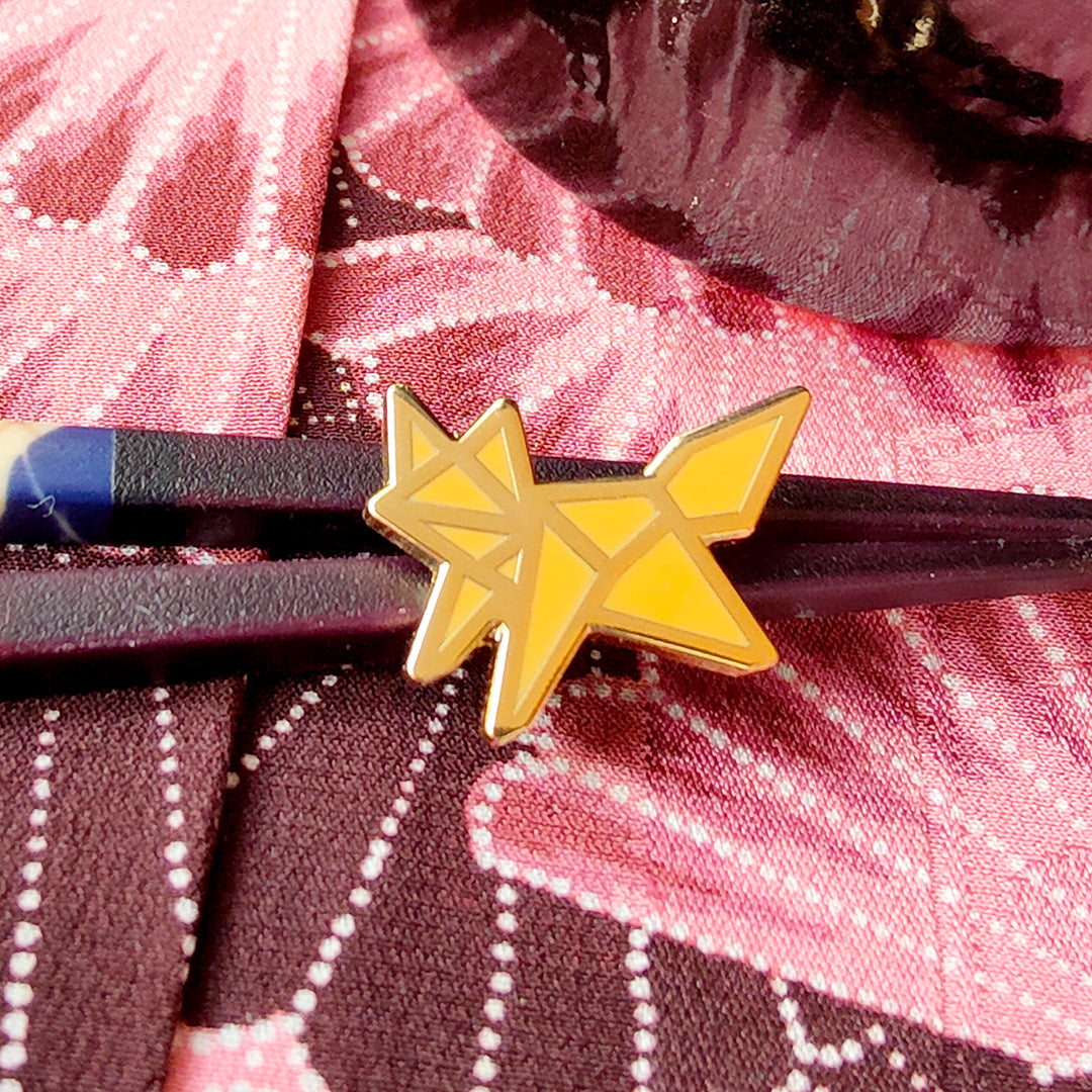 katzenjammerpins-origami-fox-mini-email-pin-standard-gold-fuchs image 2