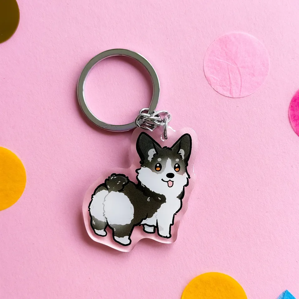 miamouz-corgi-black-white-pembroke-emaille-pin-hund image 1