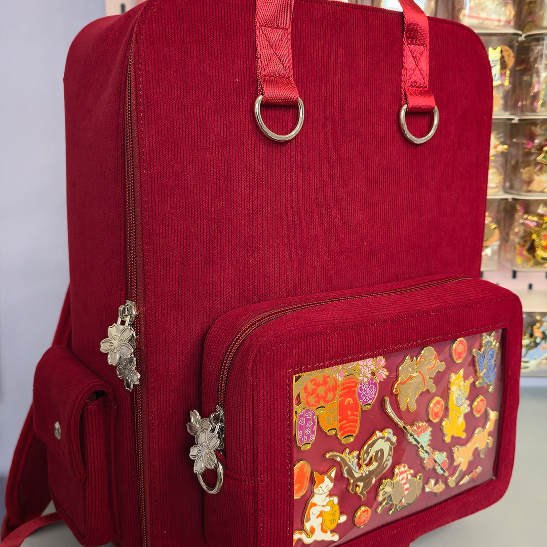katzenjammerpins-ita-bag-backpack-rucksack-rot-silber image 1