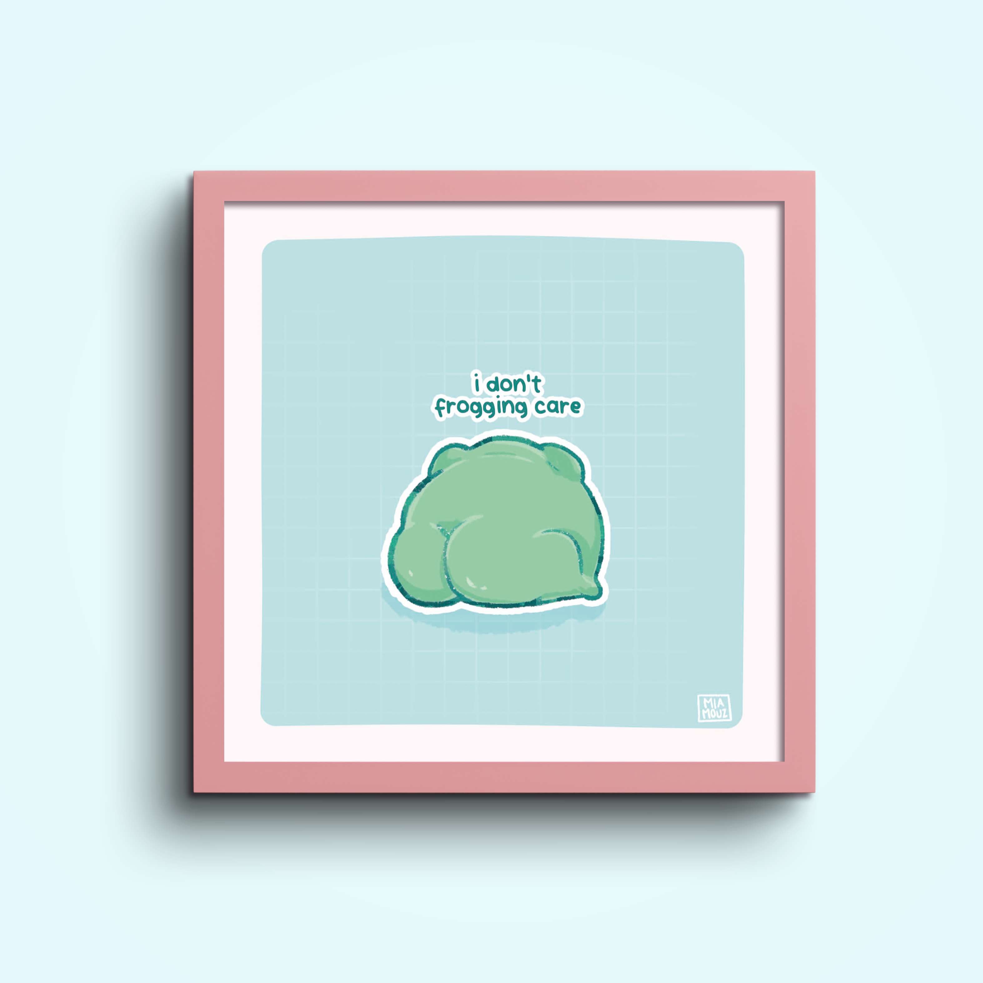 miamouz-i-don-t-frogging-care-kunstdruck-15x15-frosch image 1