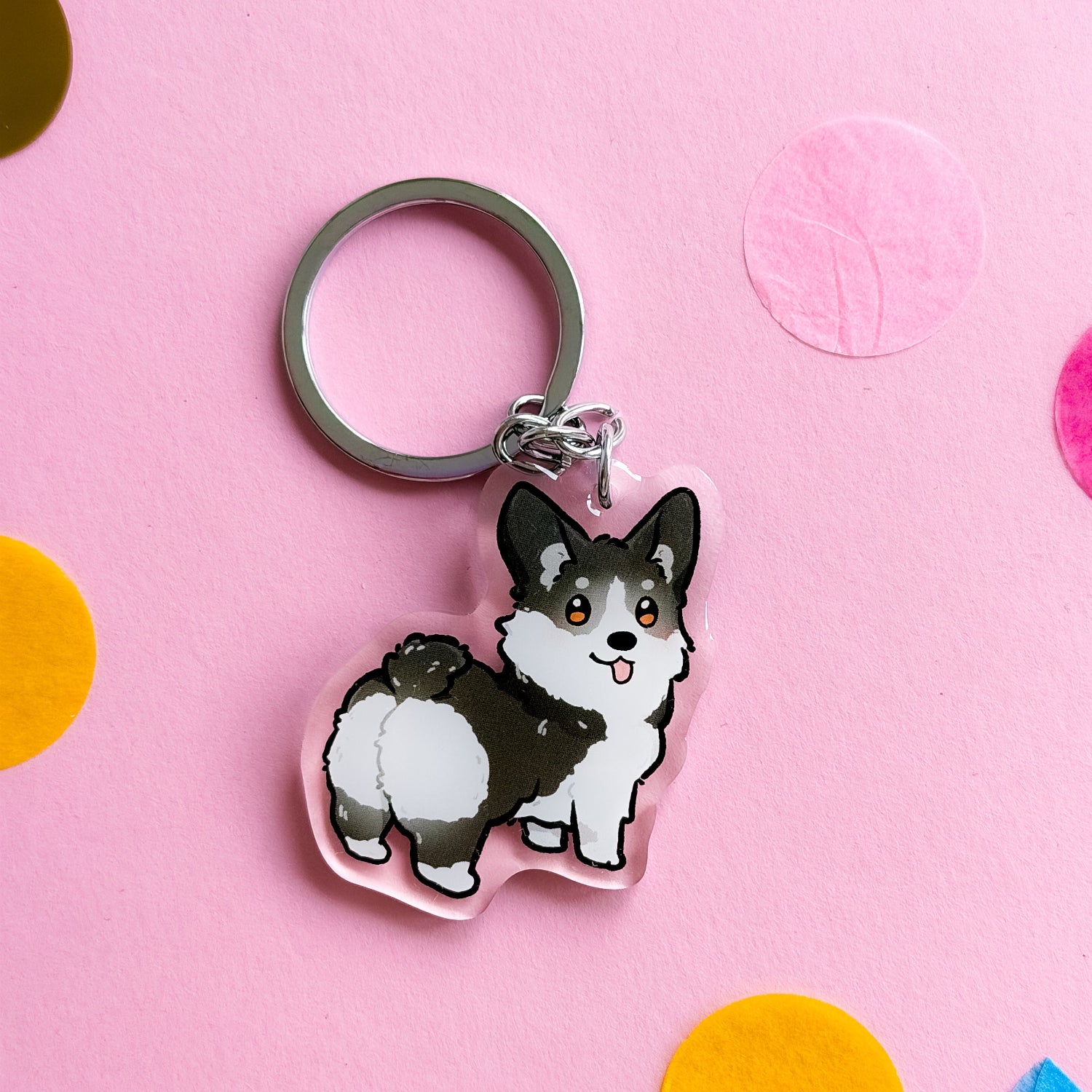 miamouz-corgi-black-white-pembroke-emaille-pin-hund image 1