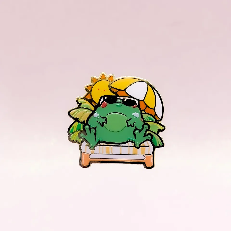 miamouz-summer-frog-emaille-pin-frosch-normal-35-mm image 1