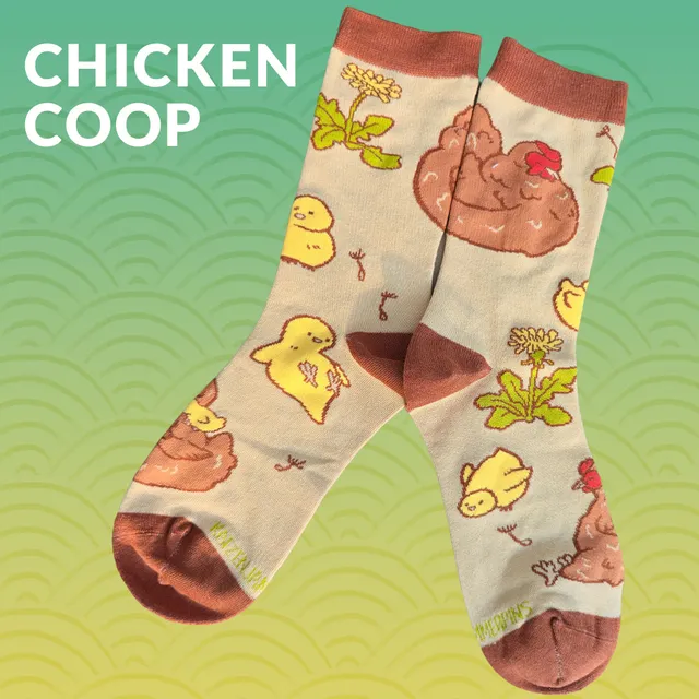 katzenjammerpins-chicken-coop-art-socken-baumwolle-38-47 image 1