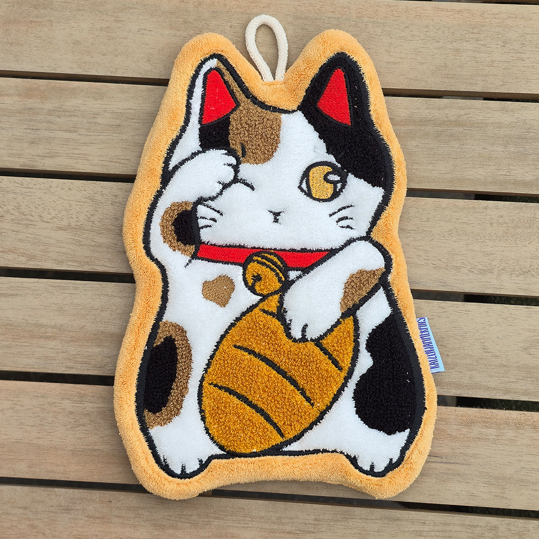 katzenjammerpins-socks-lucky-cat-handtuch-mikrofaser-30-35cm image 1
