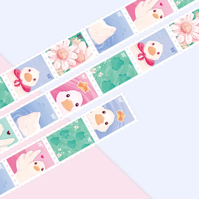 miamouz-washi-tape-duck-stamp-deko-klebeband-10m-ente image 1