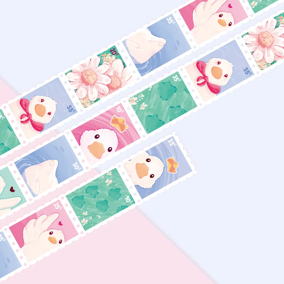 miamouz-washi-tape-duck-stamp-deko-klebeband-10m-ente image 1