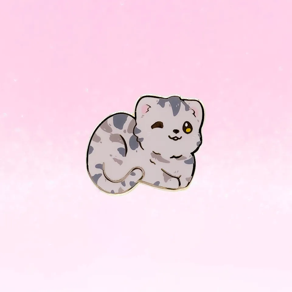 miamouz-graue-katze-emaille-pin-europ-isch-kurzhaar image 1