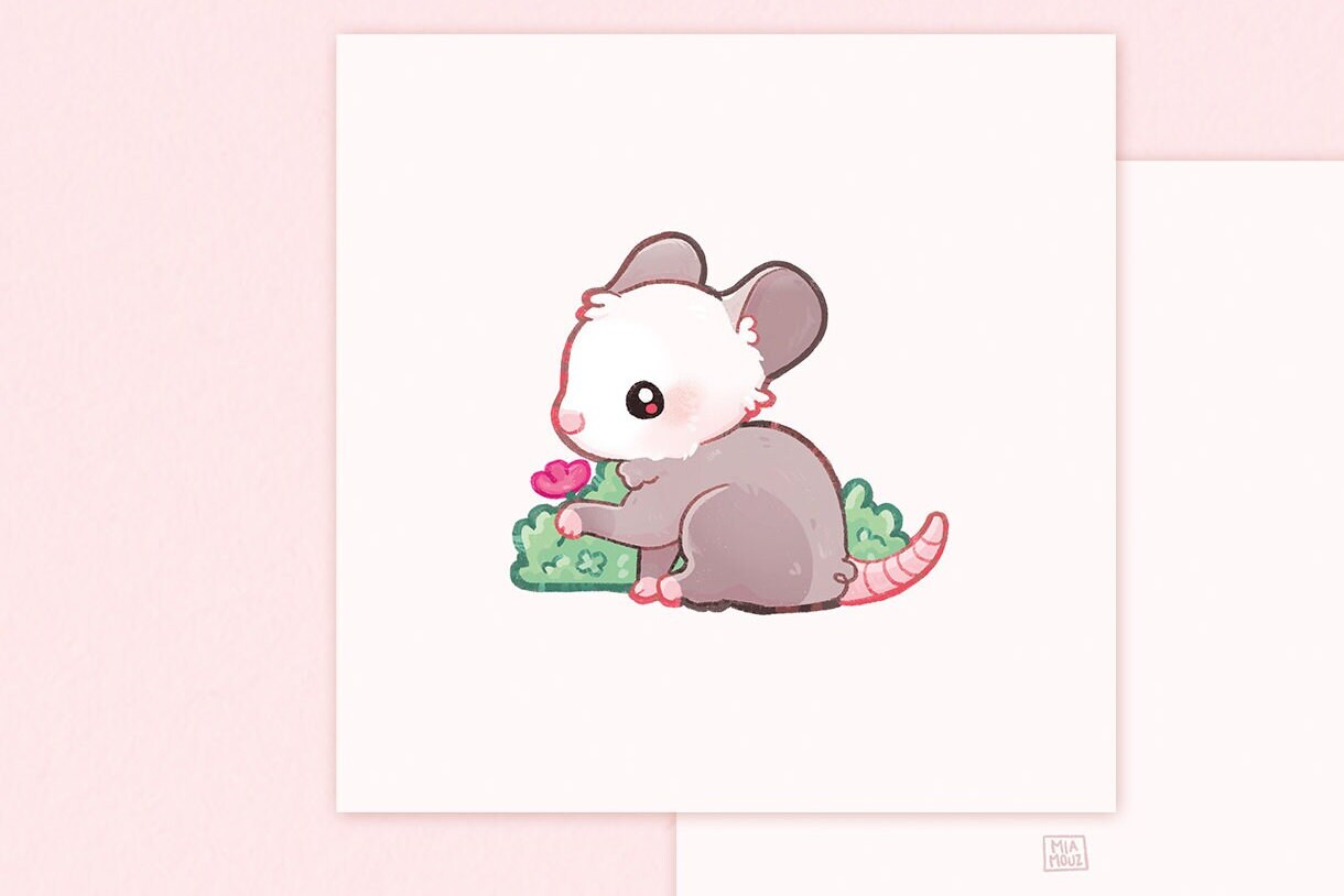 miamouz-opossum-15x15-artprint-pastell-14-8-cm-kinderzimmer image 2