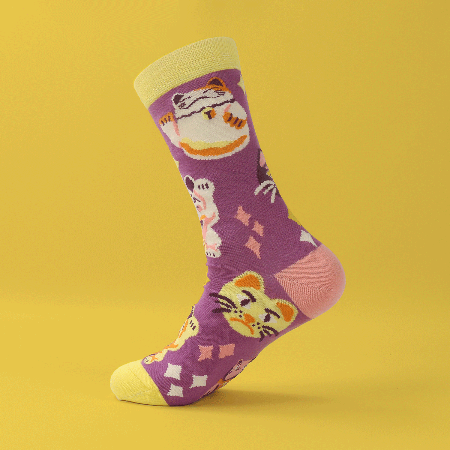 kabujiro-pink-lucky-cats-art-socks-gr-37-44-baumwolle image 3