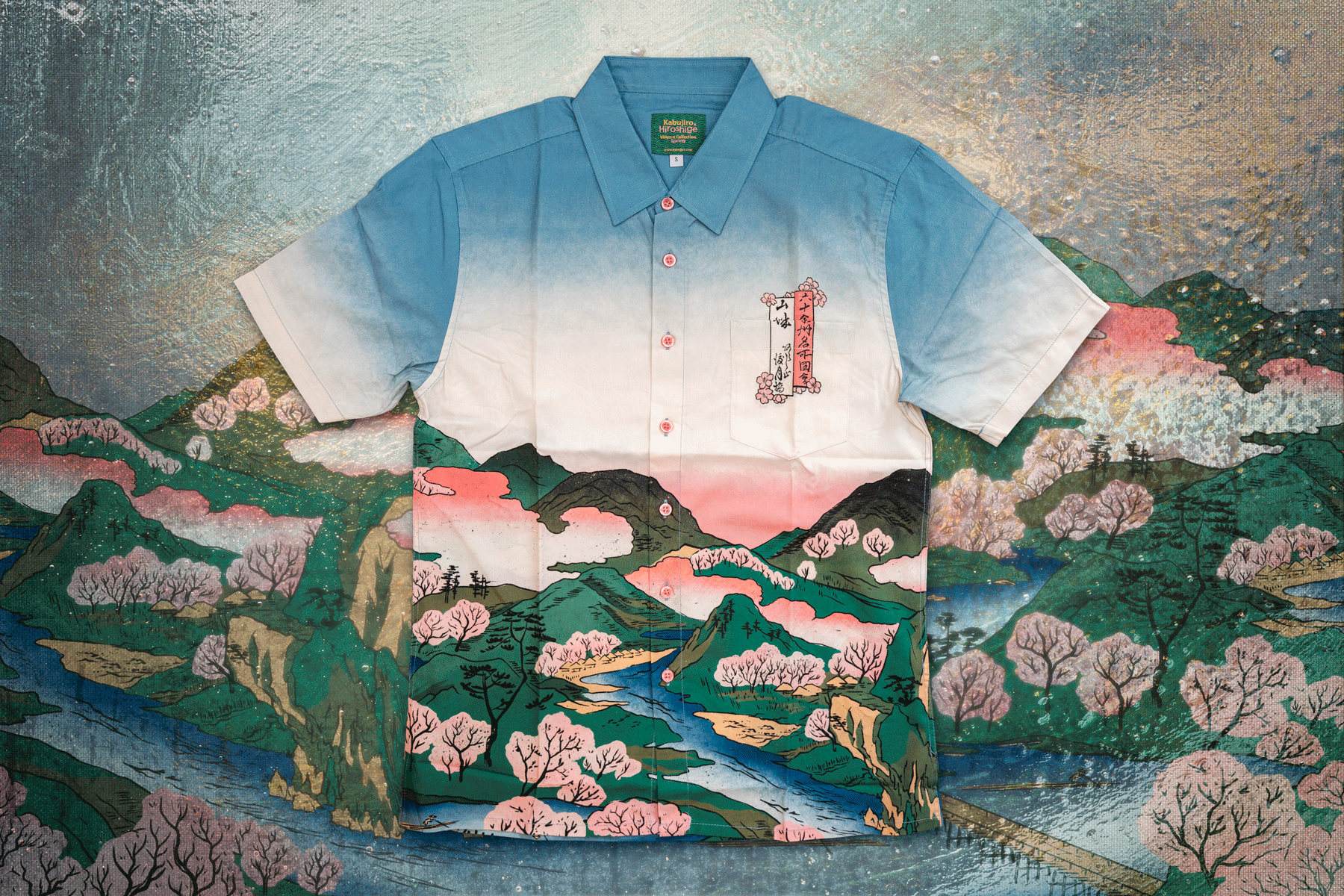 kabujiro-spring-ukiyo-e-button-up-hemd-unisex-naturfaser image 2