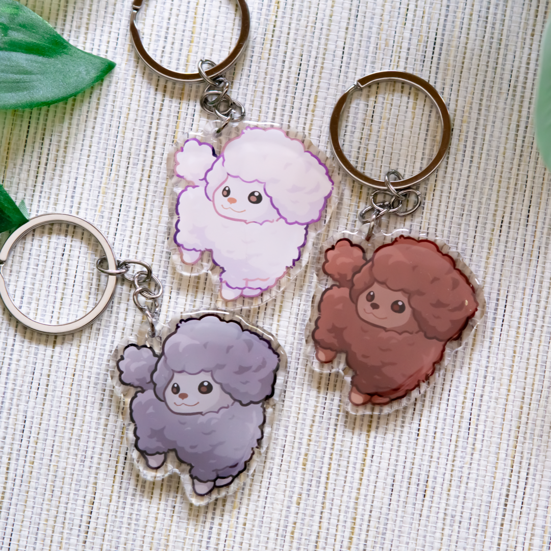 miamouz-poodle-schl-sselanh-nger-wei-acryl-5-cm image 1