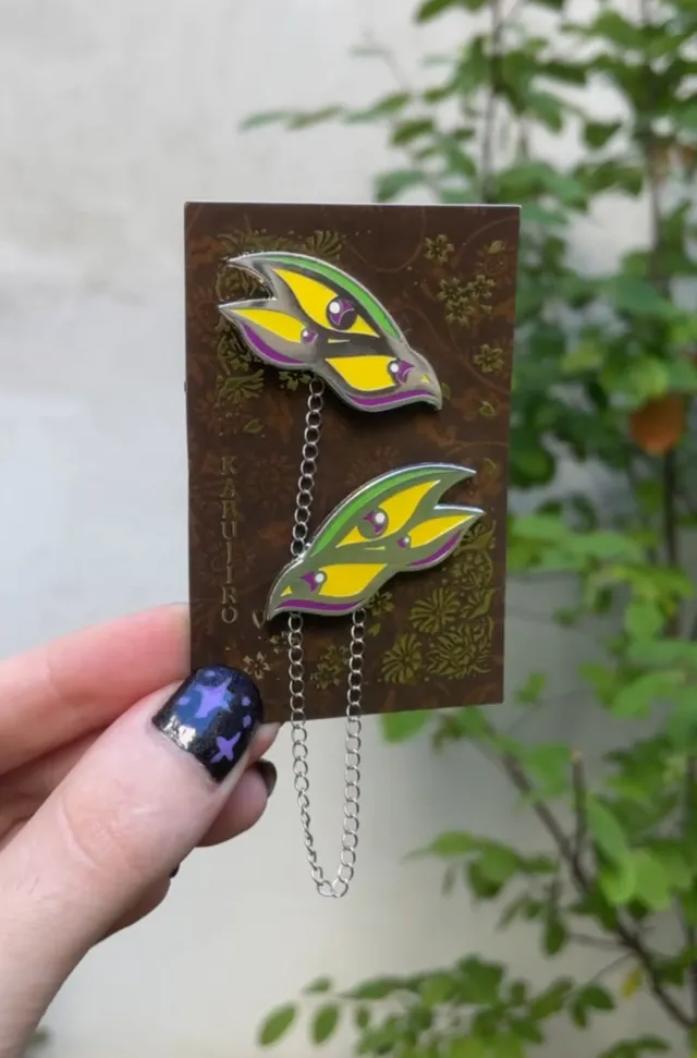 kabujiro-bird-eyes-kragen-pin-set-nachtleuchtend-silber image 1