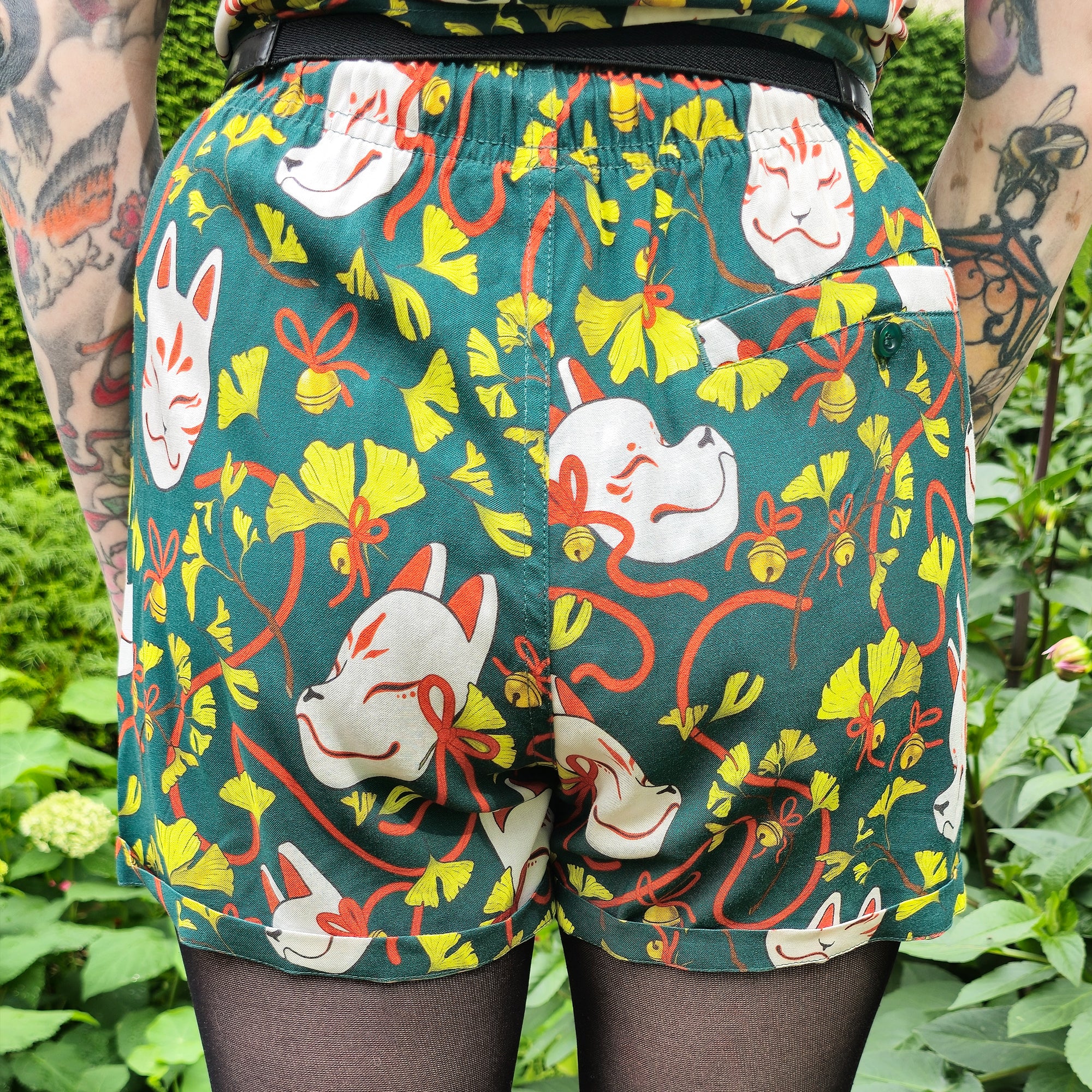 katzenjammerpins-ginkgo-kitsune-shorts-baumwolle-fuchs image 4
