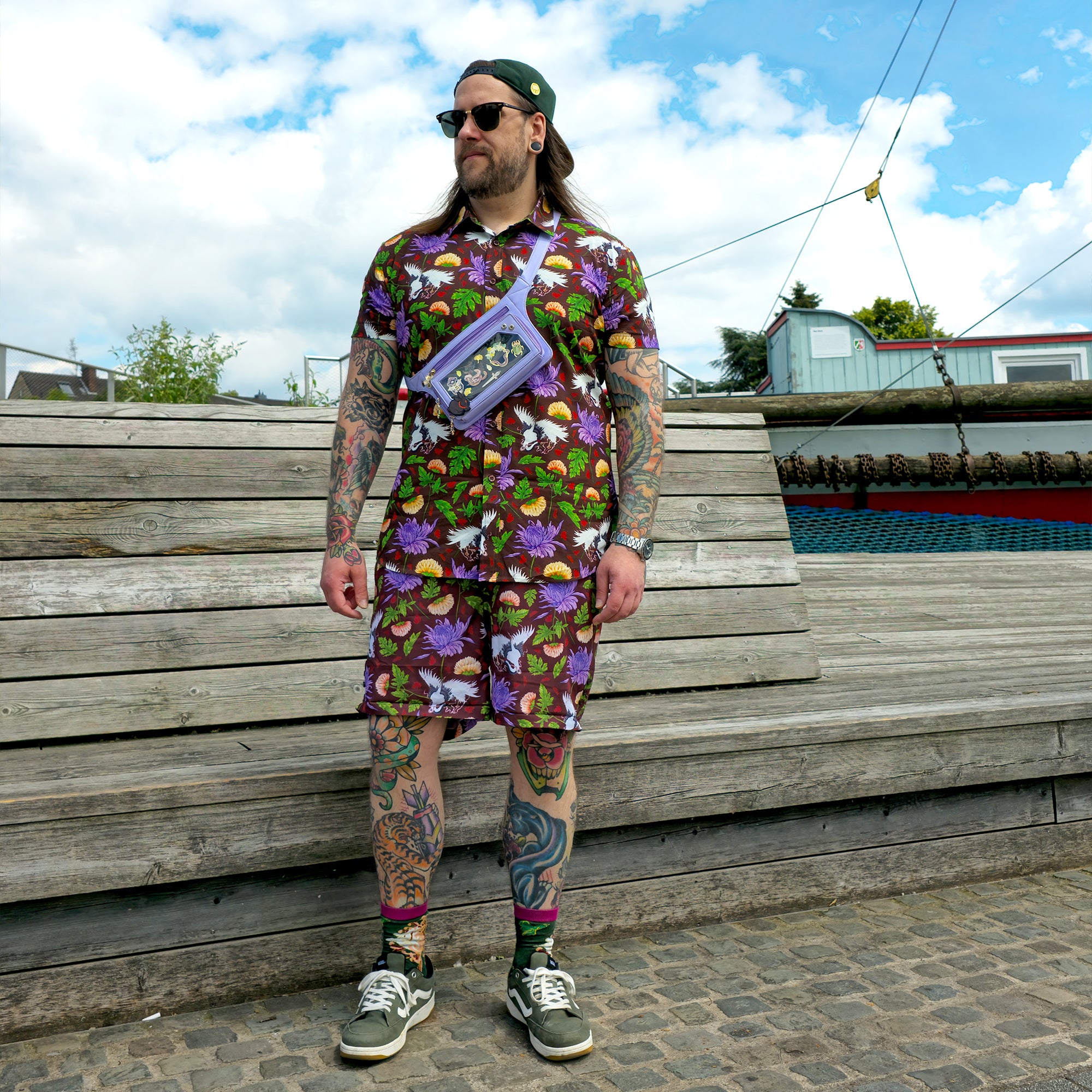 katzenjammerpins-crane-chrysanthemum-shorts-m-baumwolle image 3