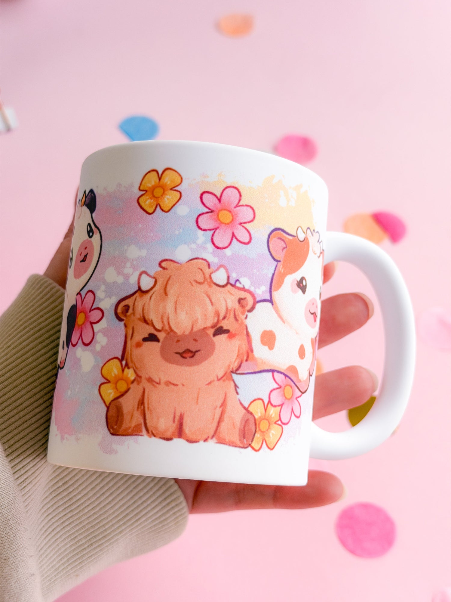 miamouz-cows-tasse-330ml-rosa-gelb-matt-keramik image 2