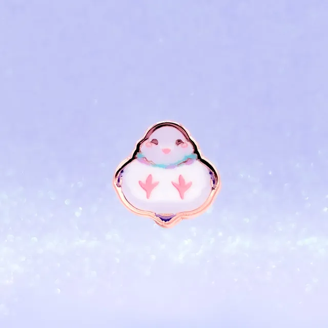 miamouz-small-round-pigeon-emaille-pin-normal-20mm image 1