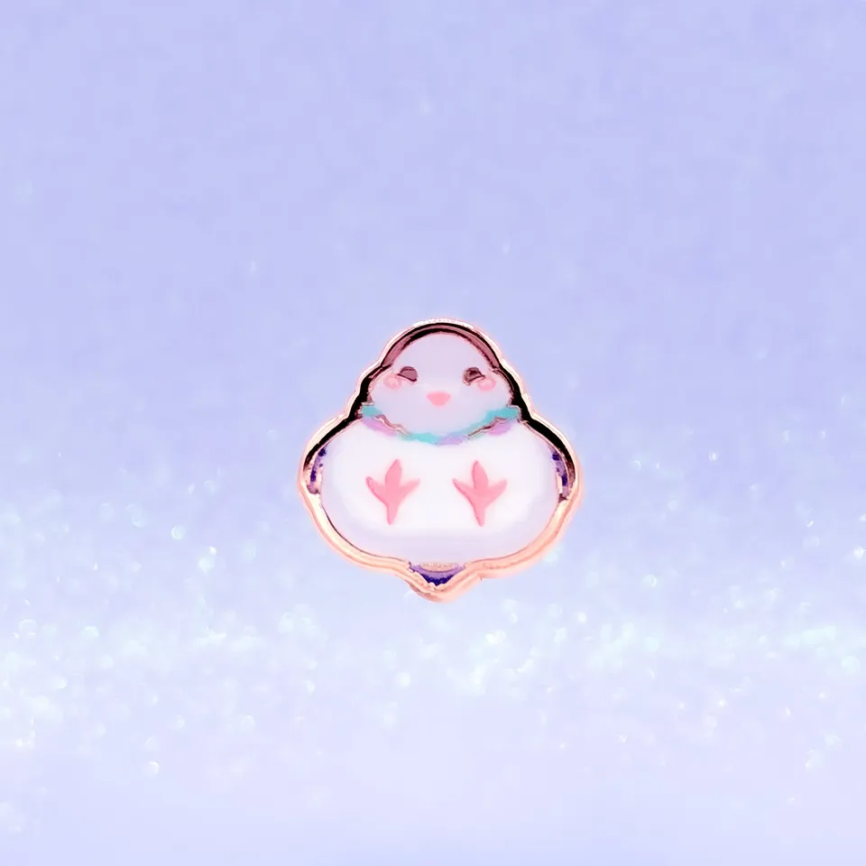 miamouz-small-round-pigeon-emaille-pin-normal-20mm image 1