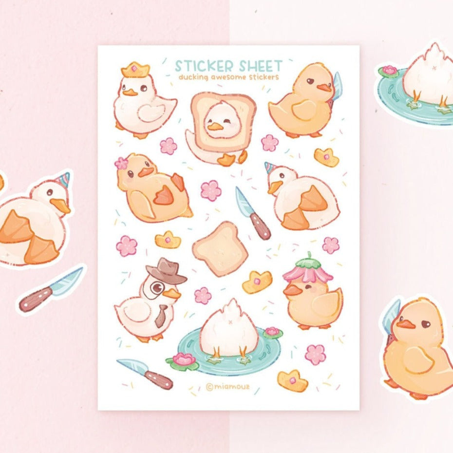 miamouz-ducking-awesome-sticker-sheet-ente-a6 image 1