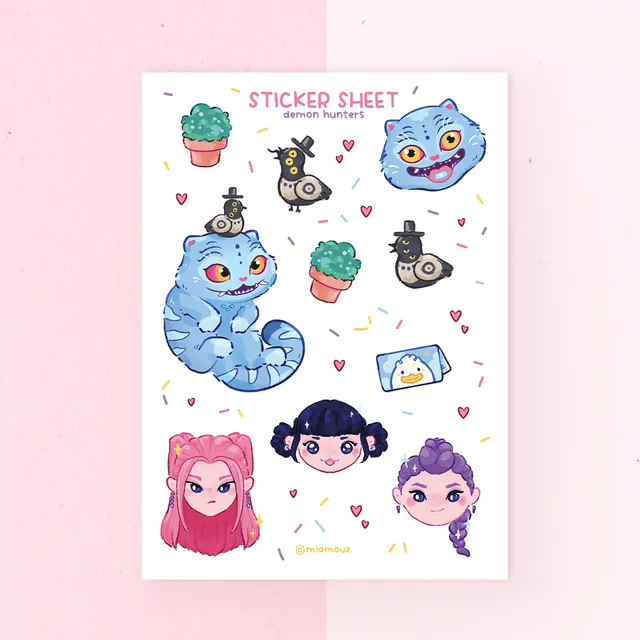 miamouz-kpop-demon-huntress-sticker-sheet-a6-matt image 1