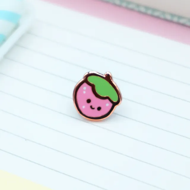 miamouz-small-strawberry-emaille-pin-13-mm-ros-gold image 1