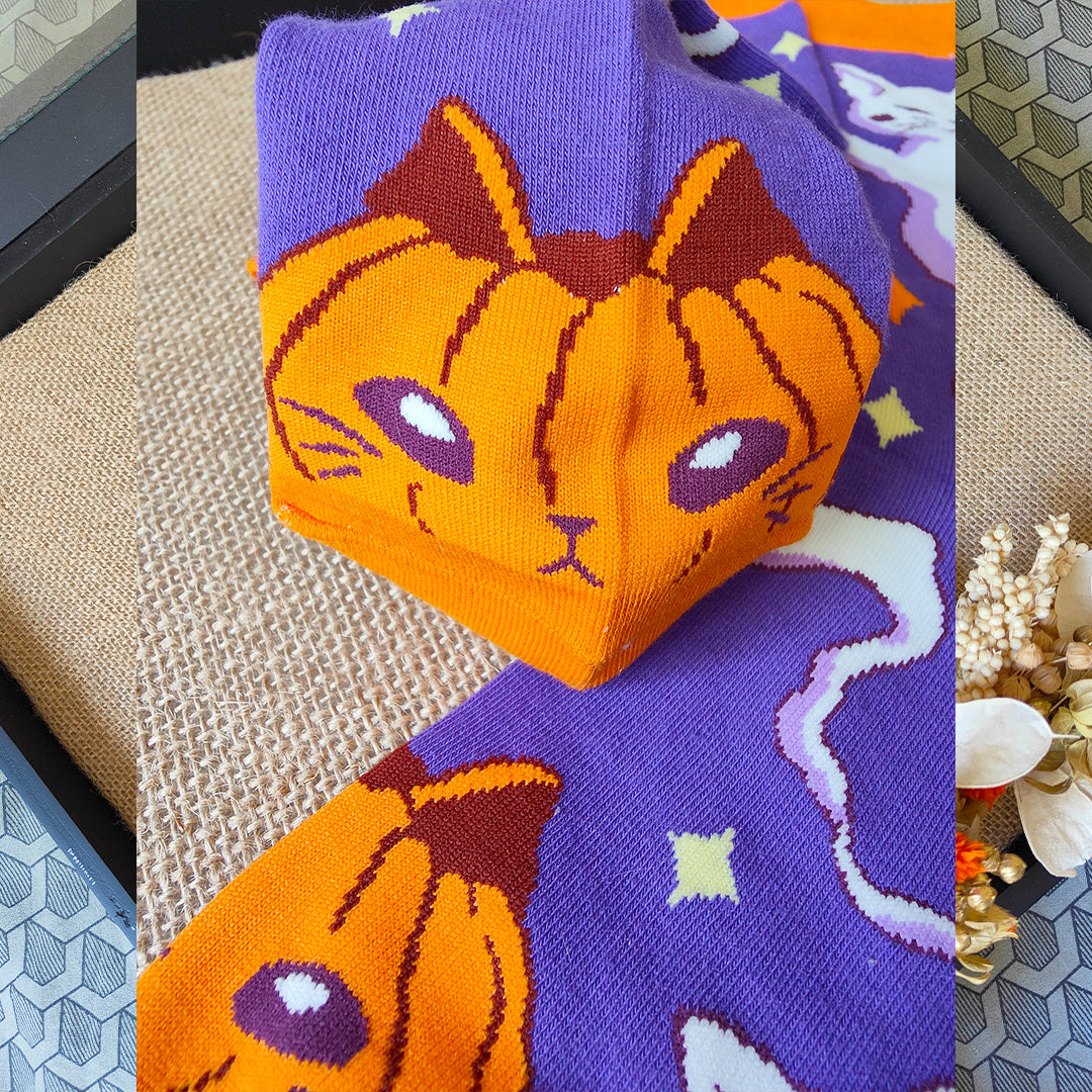 katzenjammerpins-pumpkin-ghost-cat-as241-17-socken-baumwolle image 3