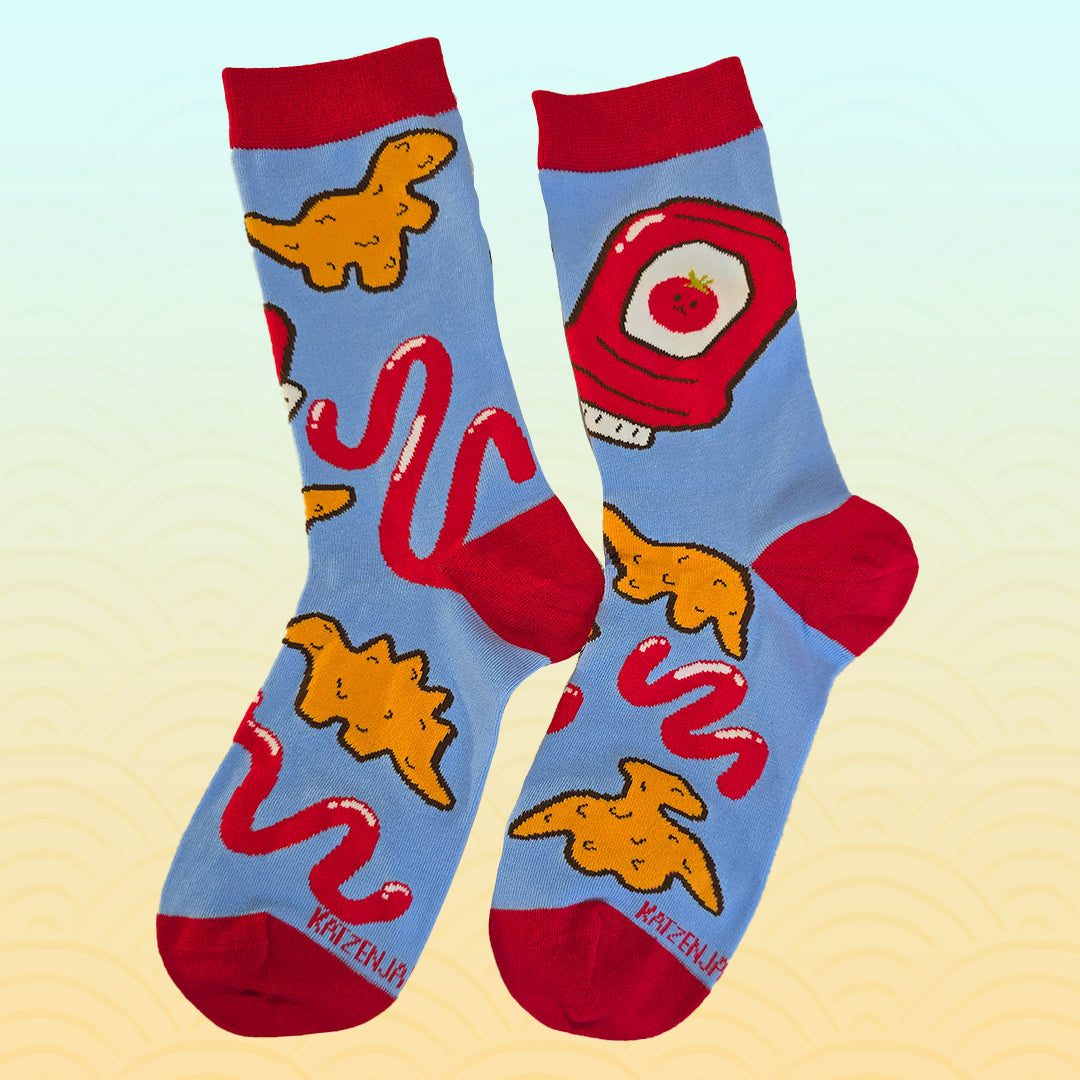 katzenjammerpins-dino-nuggets-art-socks-socken-baumwolle image 2