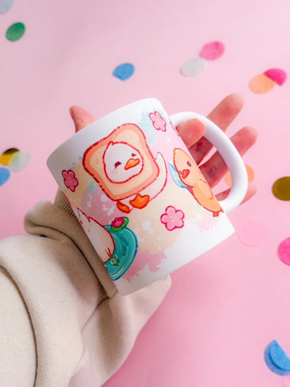 miamouz-ducks-tasse-rosa-gelb-330-ml-matt-keramik image 1