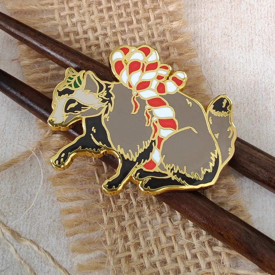 katzenjammerpins-tanuki-emaille-pin-japan-yokai-3-9-cm image 1