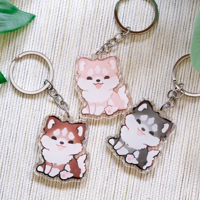 miamouz-husky-schl-sselanh-nger-acryl-schwarz-wei-5cm image 1