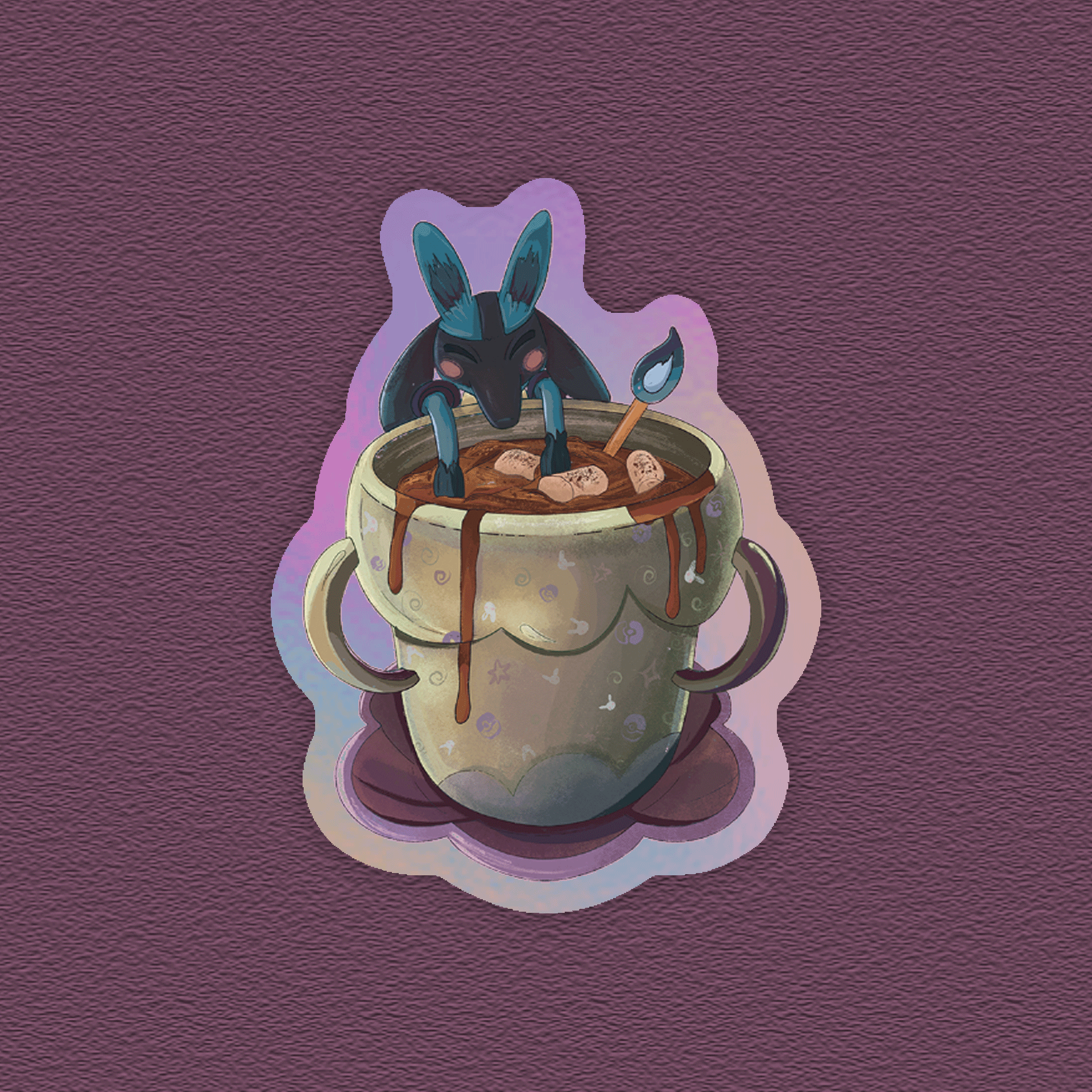 kabujiro-pok-snack-chocolate-holo-sticker-38x51mm image 1