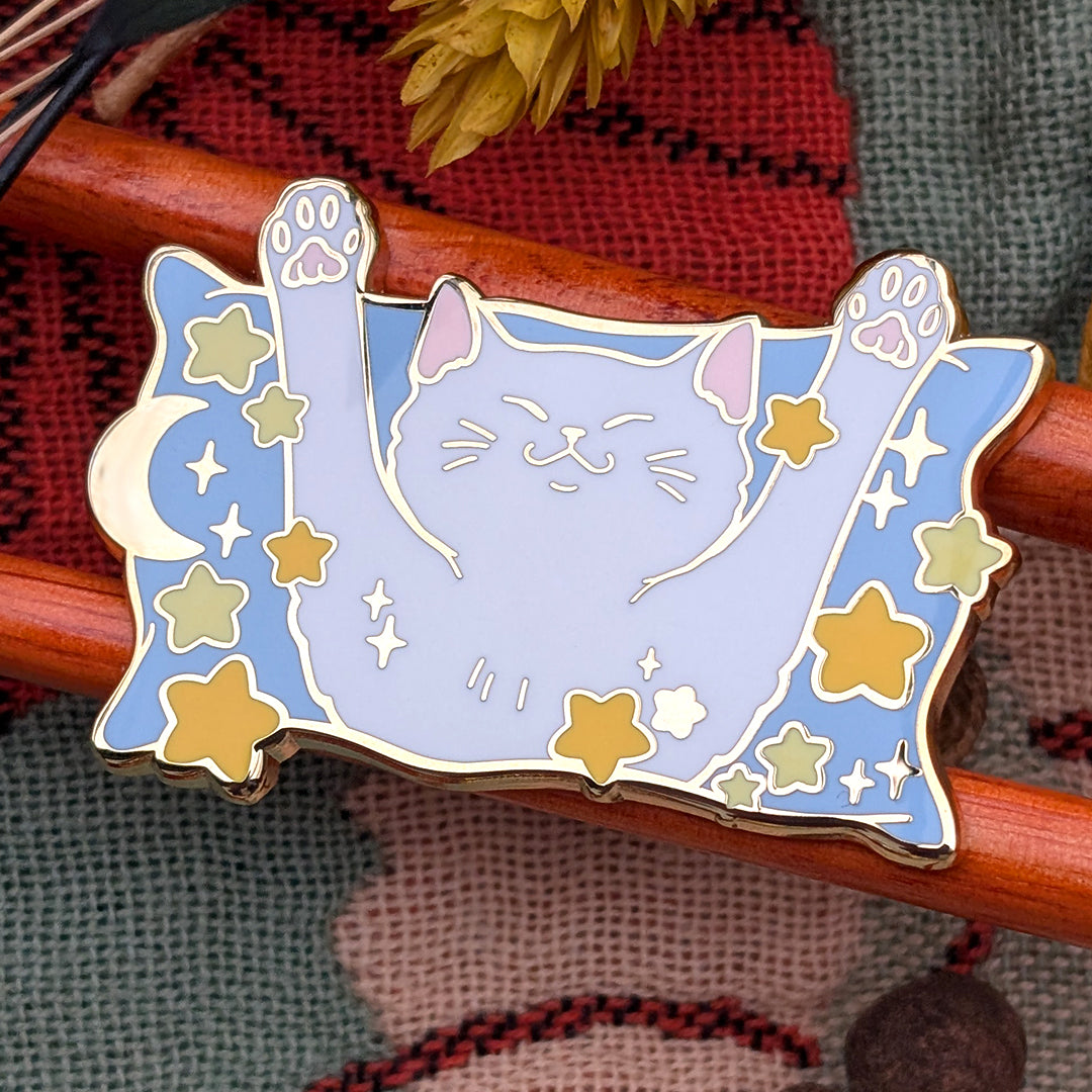 katzenjammerpins-napcat-emaille-pin-white-on-blue-glitter image 3