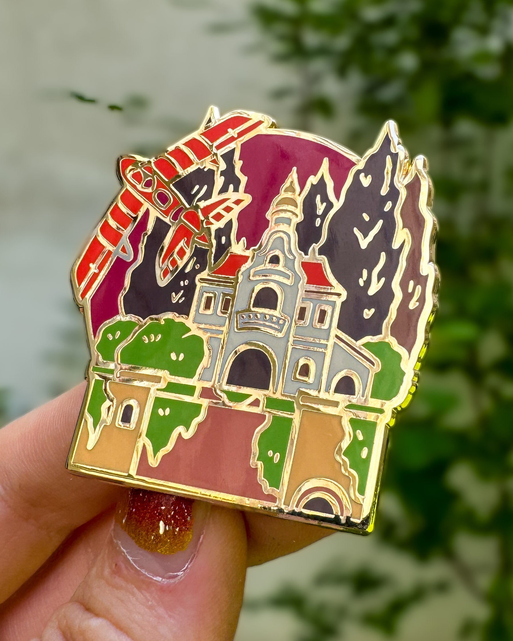 kabujiro-enamel-pins-taking-flight-pin-50mm-flugzeug-rot image 1