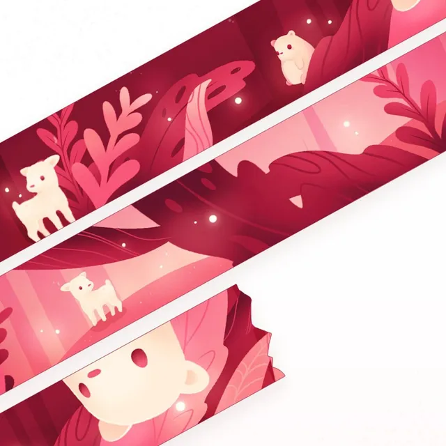 miamouz-bear-magic-forest-washi-tape-15mm-x-10m image 1