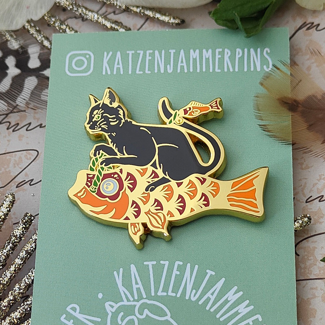 katzenjammerpins-cat-nobori-pin-wei-katze-emaille image 2
