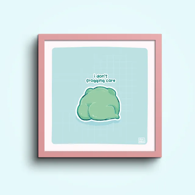 miamouz-i-don-t-frogging-care-kunstdruck-15x15-frosch image 1